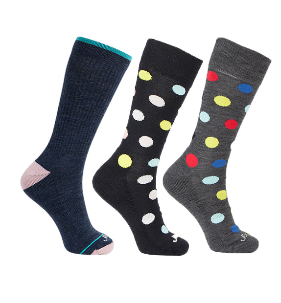 Rich Merino Everyday Crew Socks#color_navy-black-med-grey