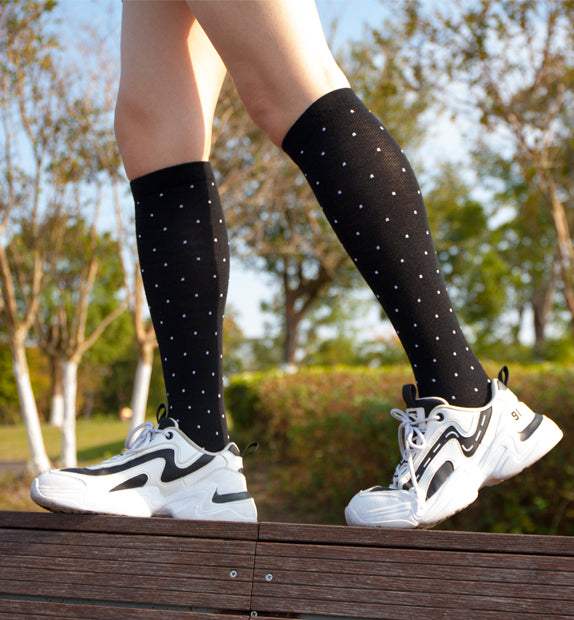 73% Rich Merino Wool Everyday Compression Socks (15-20mmHg) - Pin Dots - 3 Pack