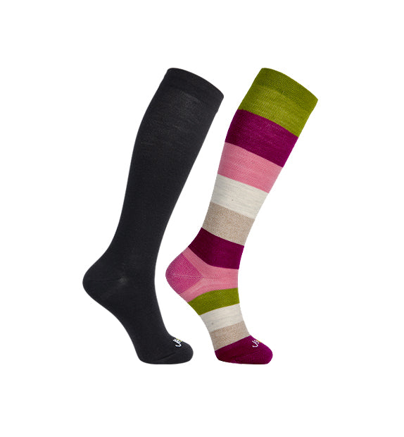 Merino Wool Compression Socks#color_black-pink
