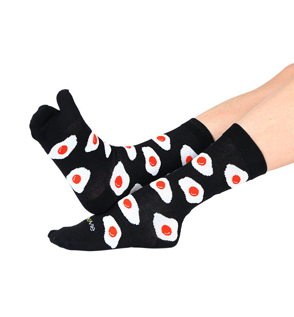 Cotton Split Toe Crew Socks - Bites - 3 Pack