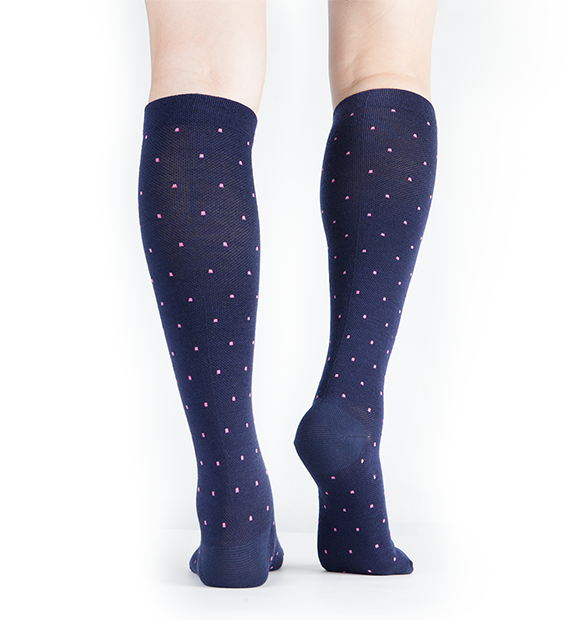 73% Rich Merino Wool Everyday Compression Socks (15-20mmHg) - Pin Dots - 3 Pack