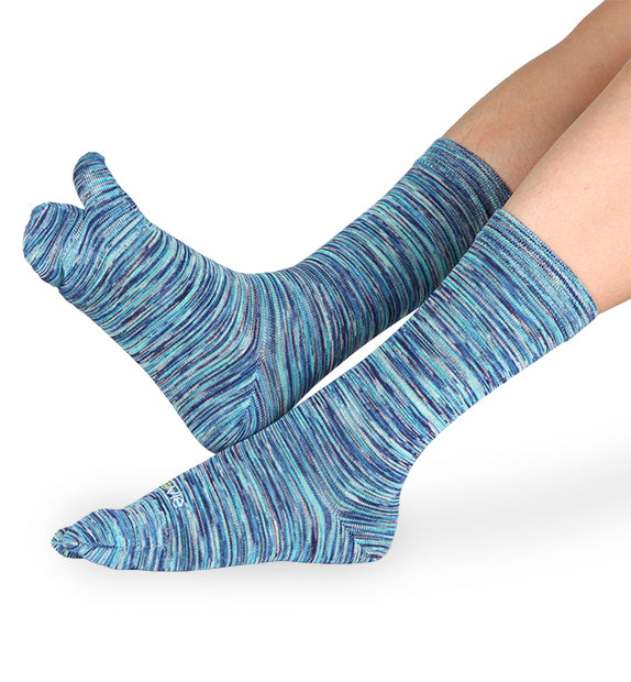 Cotton Split Toe Crew Socks - Space dye - 3 Pack