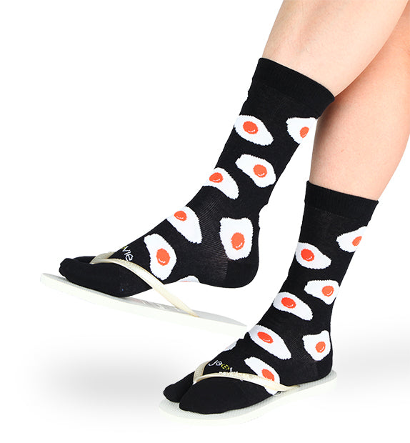 Cotton Split Toe Crew Socks - Bites - 3 Pack