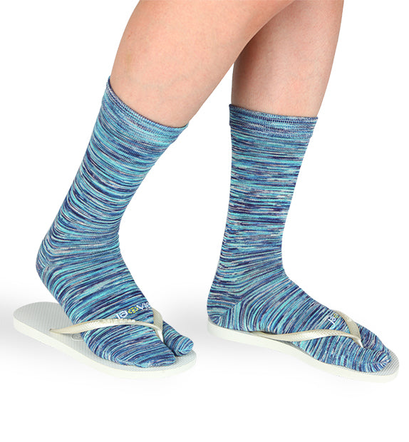 Cotton Split Toe Crew Socks - Space dye - 3 Pack