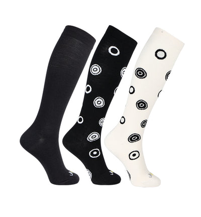 66% Rich Merino Wool Everyday Compression Socks (15-20mmHg) - Circles - 3 Pack