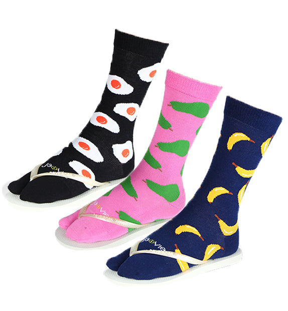 Split Toe Fashion Crew Socks