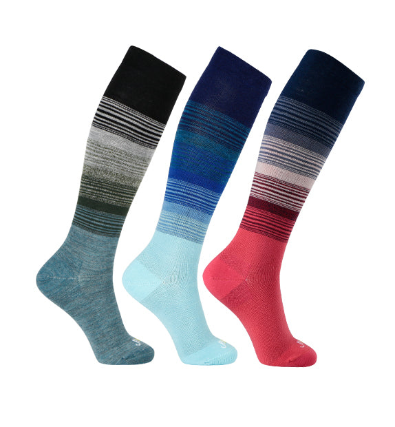 Merino Wool Compression Socks#color_black-blue-navy