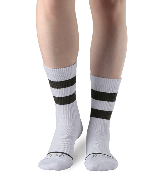 Cotton Vintage Stripe Performance Targeted Compression Crew Socks - 3 Pack