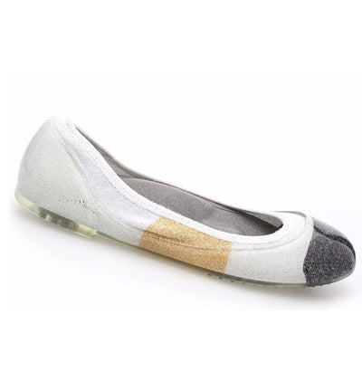 ja-vie metallic colorblock jelly flats shoes