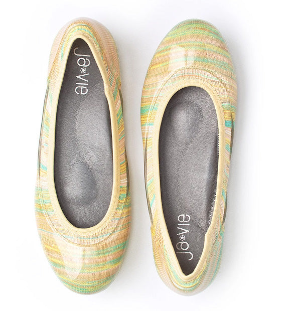 ja-vie pastel stripe jelly flats shoes
