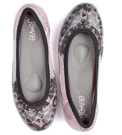 ja-vie pink/black lace jelly flats shoes