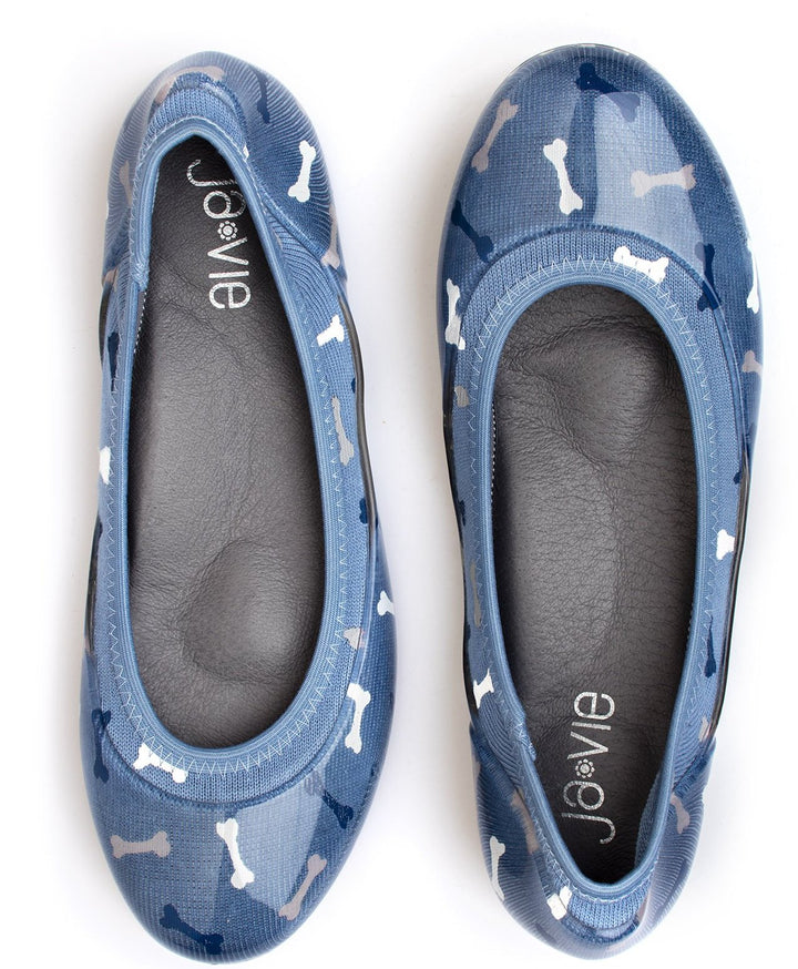 ja-vie dog bone blue jelly flats shoes