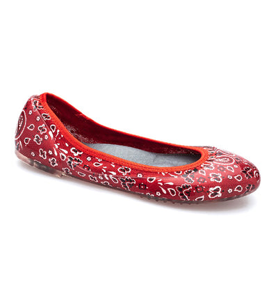 ja-vie red bandana jelly flats shoes