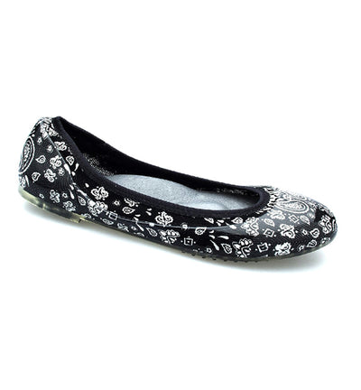 ja-vie black bandana jelly flats shoes