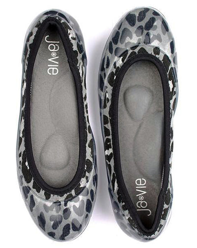 ja-vie grey leopard animal print jelly flats shoes