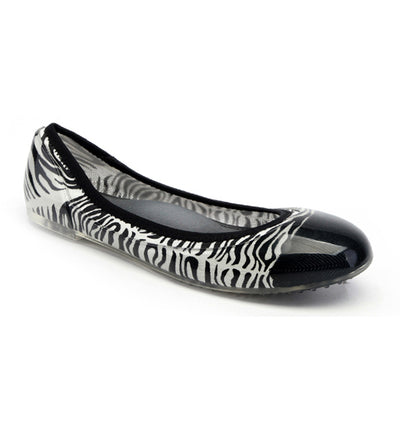 ja-vie zebra black/white animal print jelly flats shoes