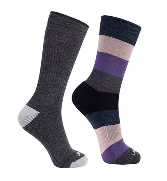 Rich Merino Everyday Crew Socks#color_grey-purple