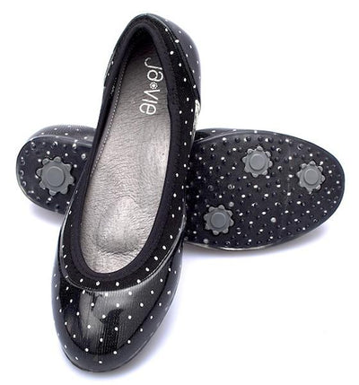 ja-vie black/white baby dot jelly flats shoes